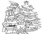 Coloriage sapin de noel lutins