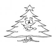 Coloriage sapin de noel rigolo