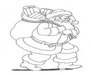 Coloriage pere noel gros cadeaux