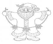 Coloriage pere noel guirlande