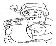 Coloriage pere noel liste de cadeaux