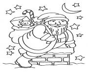 Coloriage pere noel lune