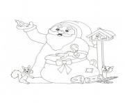 Coloriage pere noel ecureuil