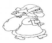 Coloriage pere noel oiseau