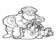 Coloriage pere noel sac cadeaux