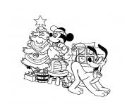 Coloriage mickey sapin de noel maternelle