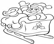 Coloriage pere noel en trainneau