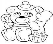 Coloriage petit nounours de noel