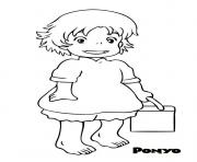 Coloriage ponyo petite fille