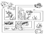 Coloriage labyrinthe jeux poisson