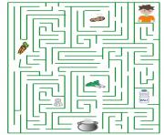 Coloriage labyrinthe carotte biscuit soupe