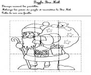 Coloriage jeux puzzle pere noel 1