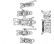 Coloriage ninjago 4 ninjas