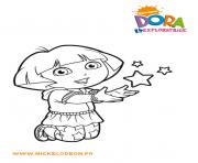 Coloriage dora adore les etoiles