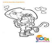 Coloriage dora calin babouche