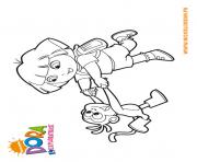 Coloriage dora danse avec babouche