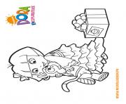 Coloriage dora recoit un cadeau de babouche