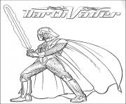 Coloriage star wars dark vador sabre laser