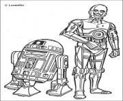 Coloriage star wars r2 d2 et c3PO