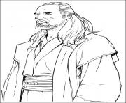 Coloriage star wars Qui Gon Jin