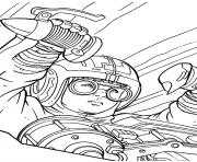 Coloriage a bord du solide vaisseau de star wars