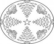 Coloriage mandala sapin de noel