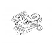 Coloriage dragon japonais effrayer