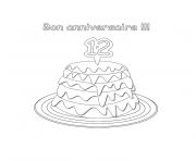 Coloriage anniversaire 12 ans