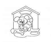 Coloriage niche de chien