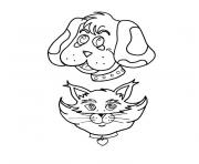 Coloriage chat chien