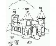 Coloriage beau chateau