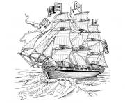 Coloriage bateau capitaine crochet