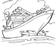 Coloriage bateau de guerre