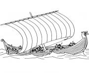 Coloriage bateau viking