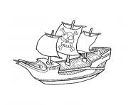 Coloriage pirate bateau