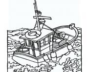 Coloriage bateau de peche