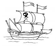 Coloriage bateau pirate