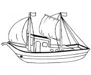 Coloriage bateau peche