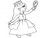 Coloriage petite fille princesse