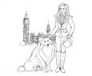 Coloriage fille mode londres