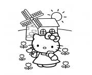 Coloriage fille hello kitty