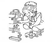 Coloriage fille jouets