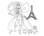 Coloriage fille mode paris