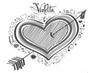 Coloriage coeur violetta