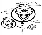 Coloriage angry birds souriant et joyeux