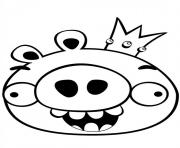 Coloriage angry birds le roi cochon