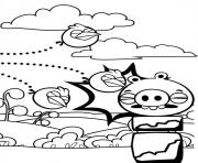 Coloriage angry birds dohors les cochons