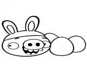 Coloriage angry birds cochon de paques