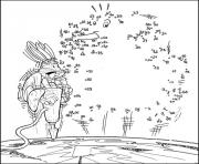 Coloriage point a relier facile bugsbunny cartoon