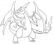 Coloriage dracaufeu ex pokemon